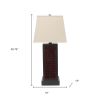 31" Black Metal Bedside Table Lamp With White Shade