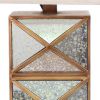 28" Distressed Gold And Silver Metal Bedside Lamp With Beige Shade