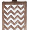 28" Distressed Natural And Silver Metal Bedside Lamp With Beige Cone Shade