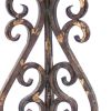24" Distressed Bronze Metal Novelty Bedside Lamp With Khaki Drum Shade