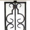 29" Distressed Gray Metal Bedside Lamp With Beige Shade