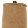 29" Bronze Bedside Lamp With Brown Shade