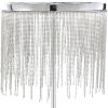 23" Silver Metal Table Lamp With Clear Drum Shade