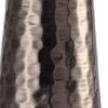 35" Distressed Brown Metal Table Lamp With White Empire Shade
