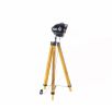 35" Brown Tripod Floor Lamp With Cone