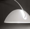 91" White Steel Arched With White Metal Shade