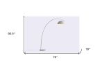 91" White Steel Arched With White Metal Shade
