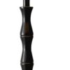 62" Brown And Black Floor Lamp With Beige Burlap Shade