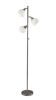 71" Silver Metal Floor Lamp With White Dome Shade