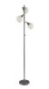 71" Silver Metal Floor Lamp With White Dome Shade