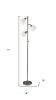 71" Silver Metal Floor Lamp With White Dome Shade