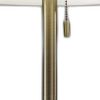 22" Antiqued Brass Metal Cylinder Table Lamp With Off White Drum Shade