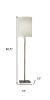 61" Brass Metal Floor Lamp With White Fabric Cylinder Shade