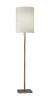 61" Brass Metal Floor Lamp With White Fabric Cylinder Shade
