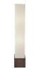 50" Brown And White Rattan Two Light Column Floor Lamp With White Fabric Shade