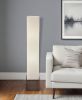 50" Brown And White Rattan Two Light Column Floor Lamp With White Fabric Shade