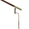 Walnut Wood Finish And Antique Brass Metal Adjustable Led Desk Lamp With Usb Port