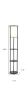 63" Black Wood Column Floor Lamp With White Fabric Cylinder Shade