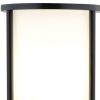 63" Black Wood Column Floor Lamp With White Fabric Cylinder Shade