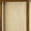 63" Natural Solid Wood Column With Brown Fabric Shade