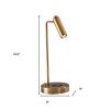 17" Brass Metal LED Desk Lamp With USB And Wireless Charging