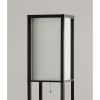 72" Black And White Solid Wood Column With White Cotton Shade