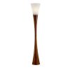 68" Brown And White Solid Wood Novelty Floor Lamp With White Acrylic Cone Shade