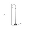 56" Black LED Arched Floor Lamp With Black Drum