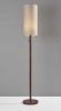 65" Brown Solid Wood Floor Lamp With Beige Linen Drum Shade