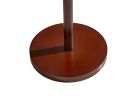 65" Brown Solid Wood Floor Lamp With Beige Linen Drum Shade