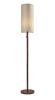 65" Brown Solid Wood Floor Lamp With Beige Linen Drum Shade
