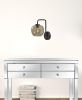 Smoked Glass Globe Shade With Vintage Edison Bulb And Matte Black Metal Wall Lamp