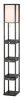 72" Black And Off White Column Floor Lamp With Off White Fabric Rectangular Shade