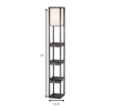 72" Black And Off White Column Floor Lamp With Off White Fabric Rectangular Shade
