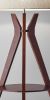 60" Brown And White Solid Wood Tripod Floor Lamp With White Fabric Drum Shade