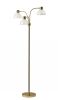 69" Gold Three Light Tree Floor Lamp With Clear Plastic Bowl Shade