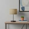 Matte Black Metal Wood Wireless Charging Table Lamp