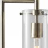 24" Brass Novelty With Clear Cylinder Shade