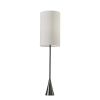 Black Nickel Finish Metal Tall White Shade Table Lamp