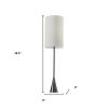 Black Nickel Finish Metal Tall White Shade Table Lamp