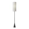 74" Black Floor Lamp With White Fabric Shade