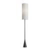 74" Black Floor Lamp With White Fabric Shade