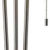 Stylish Triple Pole Brushed Steel Metal Table Lamp