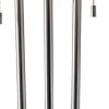 71" Silver Metal Two Light Floor Lamp With White Linen Drum Shade