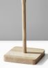 59" Natural Solid Wood Floor Lamp With White Linen Drum Shade