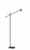 63" Black And Gold Adjustable LED Task Floor Lamp With Antiqued Brass Metal Cylinder Shade