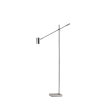 63" Silver LED Task Floor Lamp With Silver Metal Drum Shade