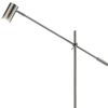 63" Silver LED Task Floor Lamp With Silver Metal Drum Shade