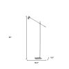 63" Silver LED Task Floor Lamp With Silver Metal Drum Shade