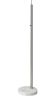 74" Silver Metal Arched Floor Lamp With Gray Linen Drum Shade